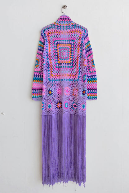 Fringe Tied Long Sleeve Cardigan – Uneeque Designzz