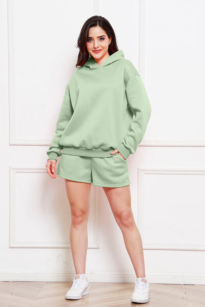 Drop Shoulder Long Sleeve Hoodie and Shorts Set – Uneeque Designzz