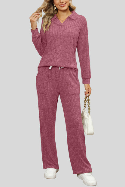 Ribbed Long Sleeve Top and Pocketed Pants Set – Uneeque Designzz