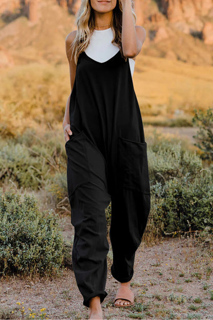 Double Take Full Size V-Neck Sleeveless Jumpsuit with Pockets – Uneeque Designzz
