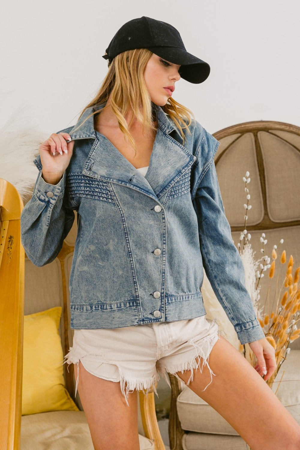 Button Up Denim Jacket - Classic & Versatile | Uneeque Designzz