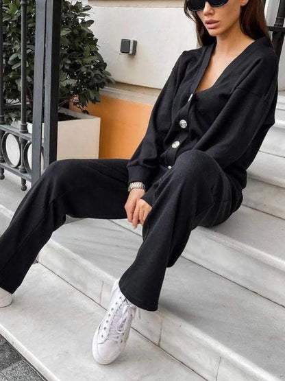 Full Size Button-Up Long Sleeve Top and Pants Set – Uneeque Designzz