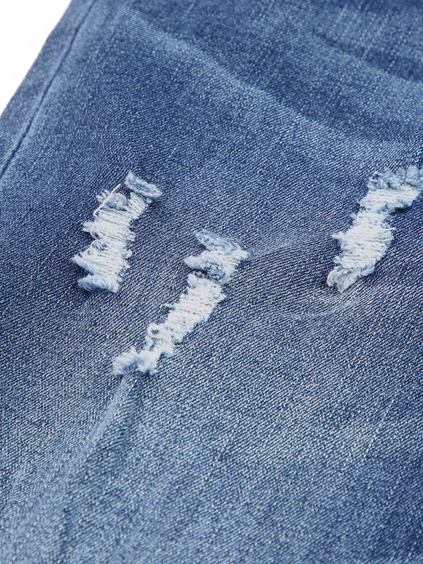 High Waist Distressed Straight Leg Jeans by Trendsi