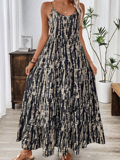 Printed Scoop Neck Maxi Cami Dress – Uneeque Designzz