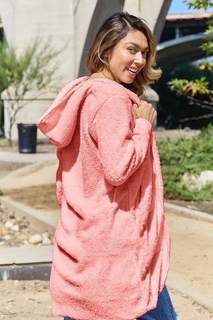 Double Take Full Size Hooded Teddy Bear Jacket with Thumbholes – Uneeque Designzz