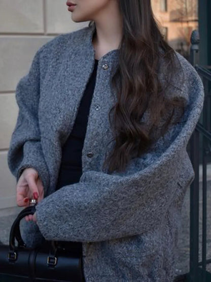 Unlined Cotton Blend Drop Shoulder Button Jacket Relaxed Fit Outerwear – Uneeque Designzz