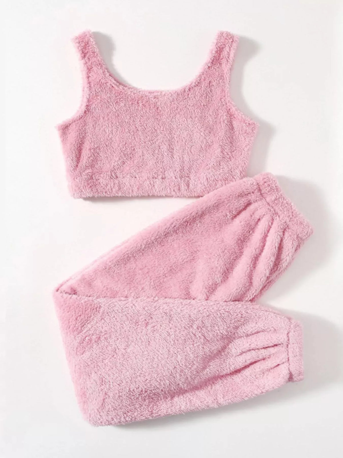 Cozy Plush Cropped Tank and Pants Lounge Set by Trendsi
