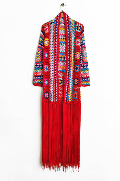 Fringe Tied Long Sleeve Cardigan – Uneeque Designzz