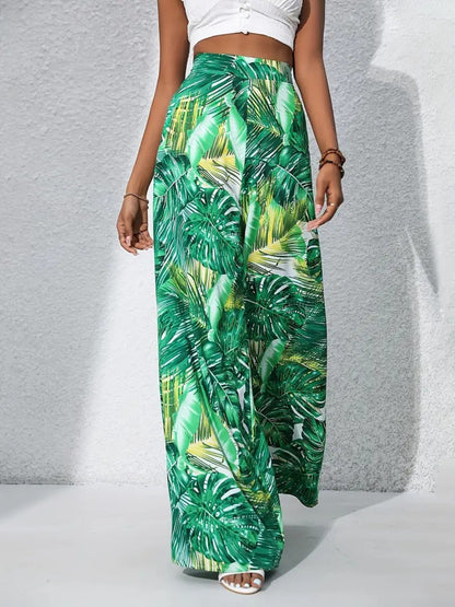 Printed High Waist Wide Leg Pants – Uneeque Designzz