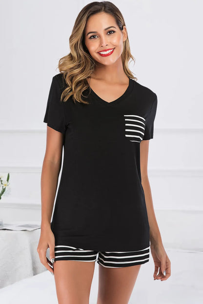 Striped Short Sleeve Top and Shorts Lounge Set – Uneeque Designzz