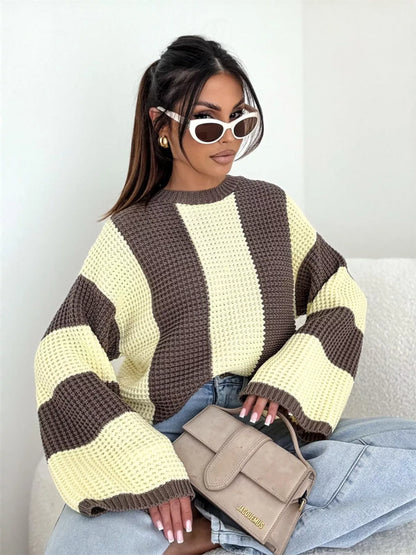 Color Block Long Sleeve Sweater – Uneeque Designzz