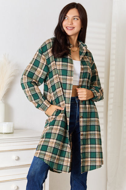 Mandy Plaid Collared Neck Long Sleeve Shirt – Uneeque Designzz