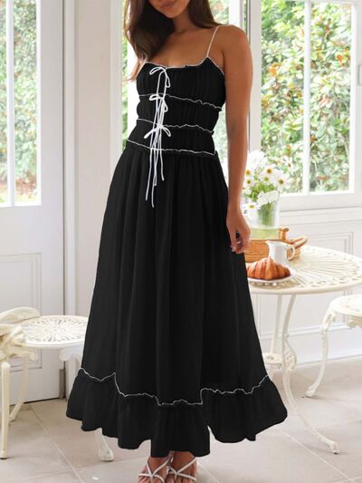 Devine Frill Ruffled Hem Midi Cami Dress – Uneeque Designzz