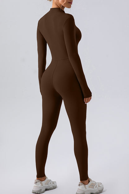 Half Zip Mock Neck Active Jumpsuit – Uneeque Designzz