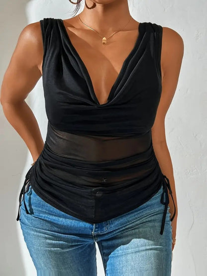 Side Drawstring Ruched Tank – Uneeque Designzz