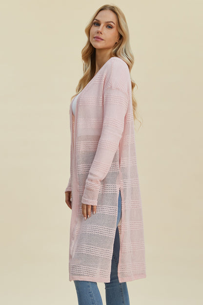 Double Take Full Size Open-Front Longline Cardigan – Uneeque Designzz