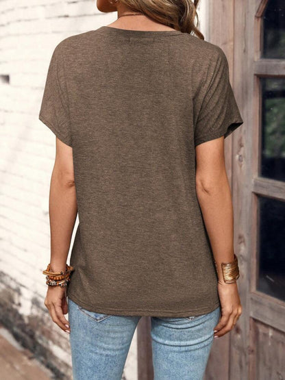 Half Button Short Sleeve Top – Uneeque Designzz