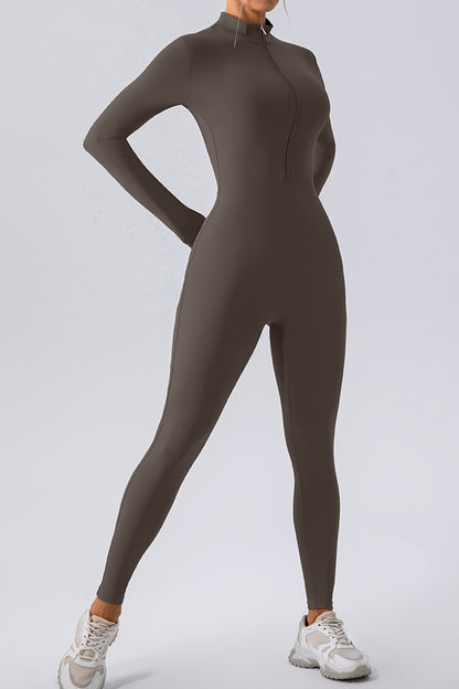 Half Zip Mock Neck Active Jumpsuit – Uneeque Designzz