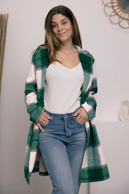 Double Take Full Size Plaid Button-Up Lapel Collar Coat – Uneeque Designzz