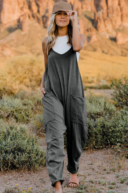 Double Take Full Size V-Neck Sleeveless Jumpsuit with Pockets – Uneeque Designzz