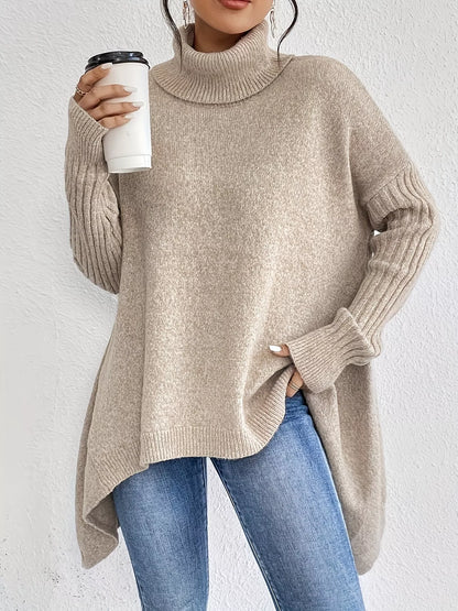 Turtleneck High-Low Hem Sweater – Uneeque Designzz