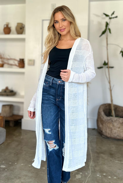 Double Take Full Size Open-Front Longline Cardigan – Uneeque Designzz