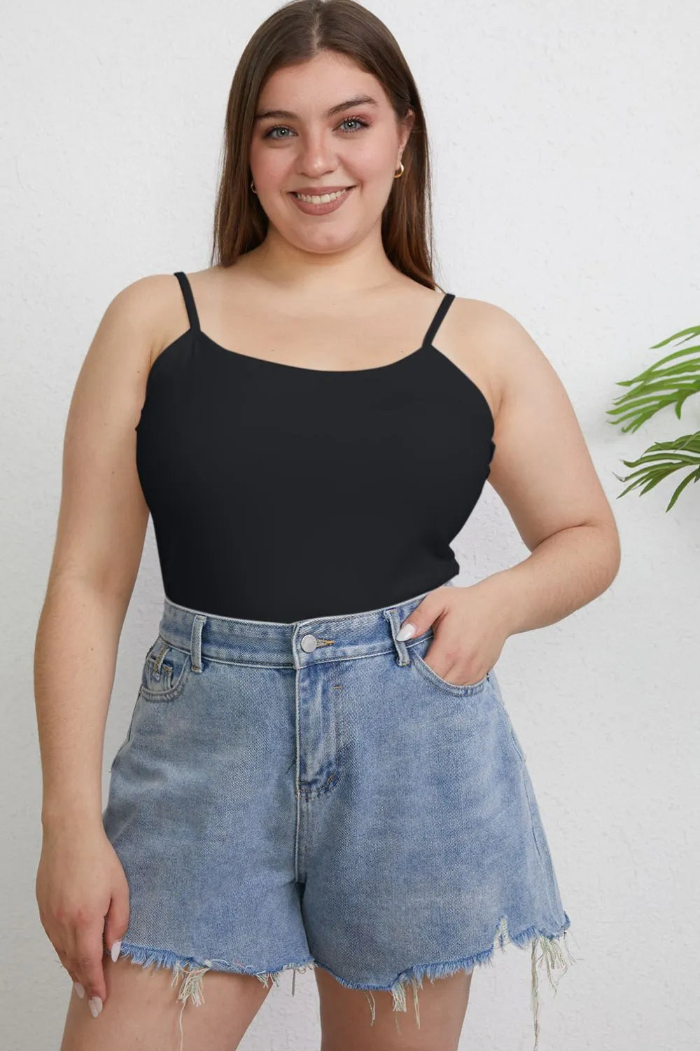 Basic Bae Full Size Round Neck Slim Cami Plus Size by Trendsi