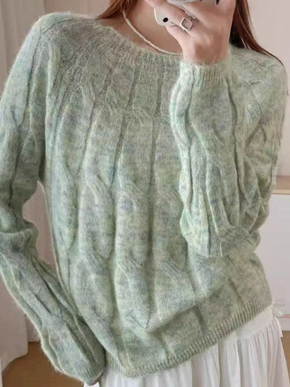 Cable-Knit Round Neck Sweater – Uneeque Designzz