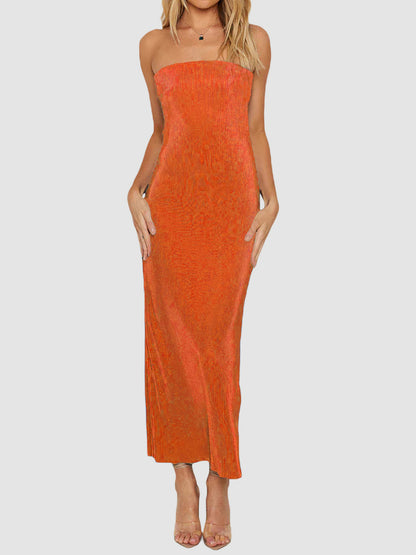 Lace-Up Back Tube Maxi Dress – Uneeque Designzz