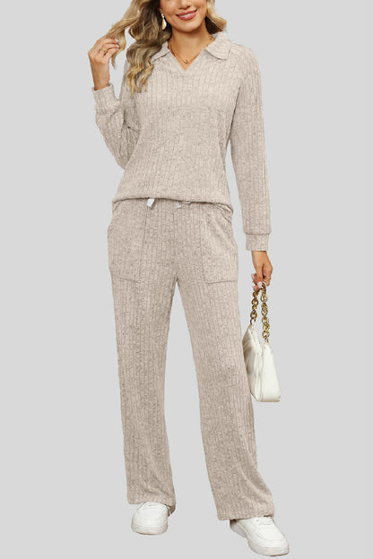 Ribbed Long Sleeve Top and Pocketed Pants Set – Uneeque Designzz