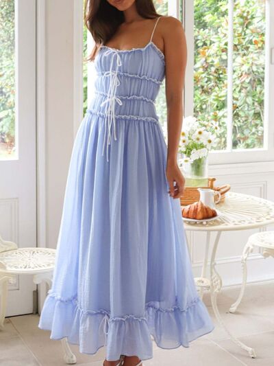 Devine Frill Ruffled Hem Midi Cami Dress – Uneeque Designzz