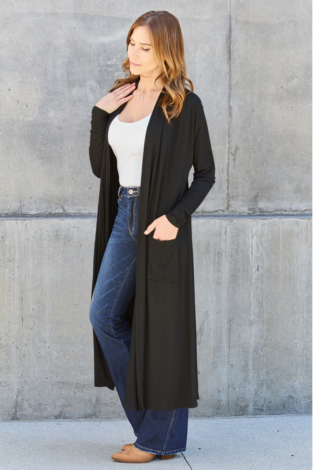 Open Front Long Sleeve Cover Up - Stylish & Cozy | Uneeque Designzz