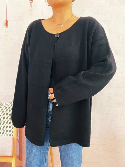 Oversized One Button Drop Shoulder Cardigan One Size Top – Uneeque Designzz