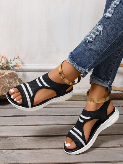 Cutout Mesh Peep Toe Sandals – Uneeque Designzz