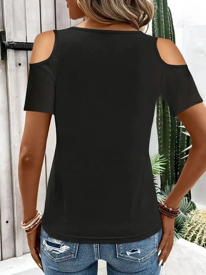 Cold Shoulder T-Shirt with Metal Ring Detail – Uneeque Designzz