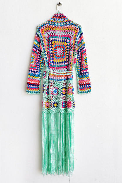 Fringe Tied Long Sleeve Cardigan – Uneeque Designzz