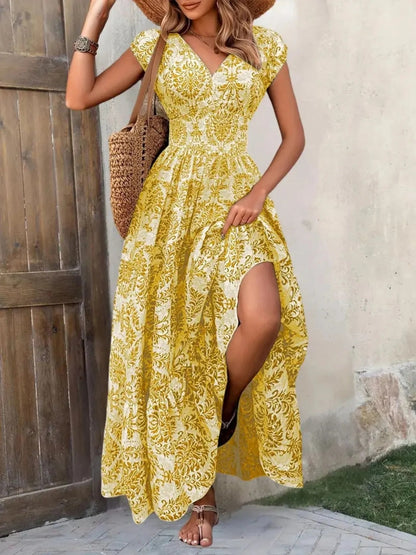 Cap Sleeve Maxi Dress – Uneeque Designzz