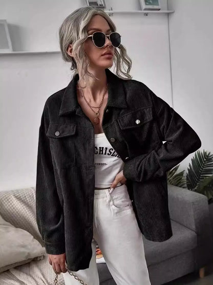 Casual Corduroy Button-Up Shacket – Uneeque Designzz