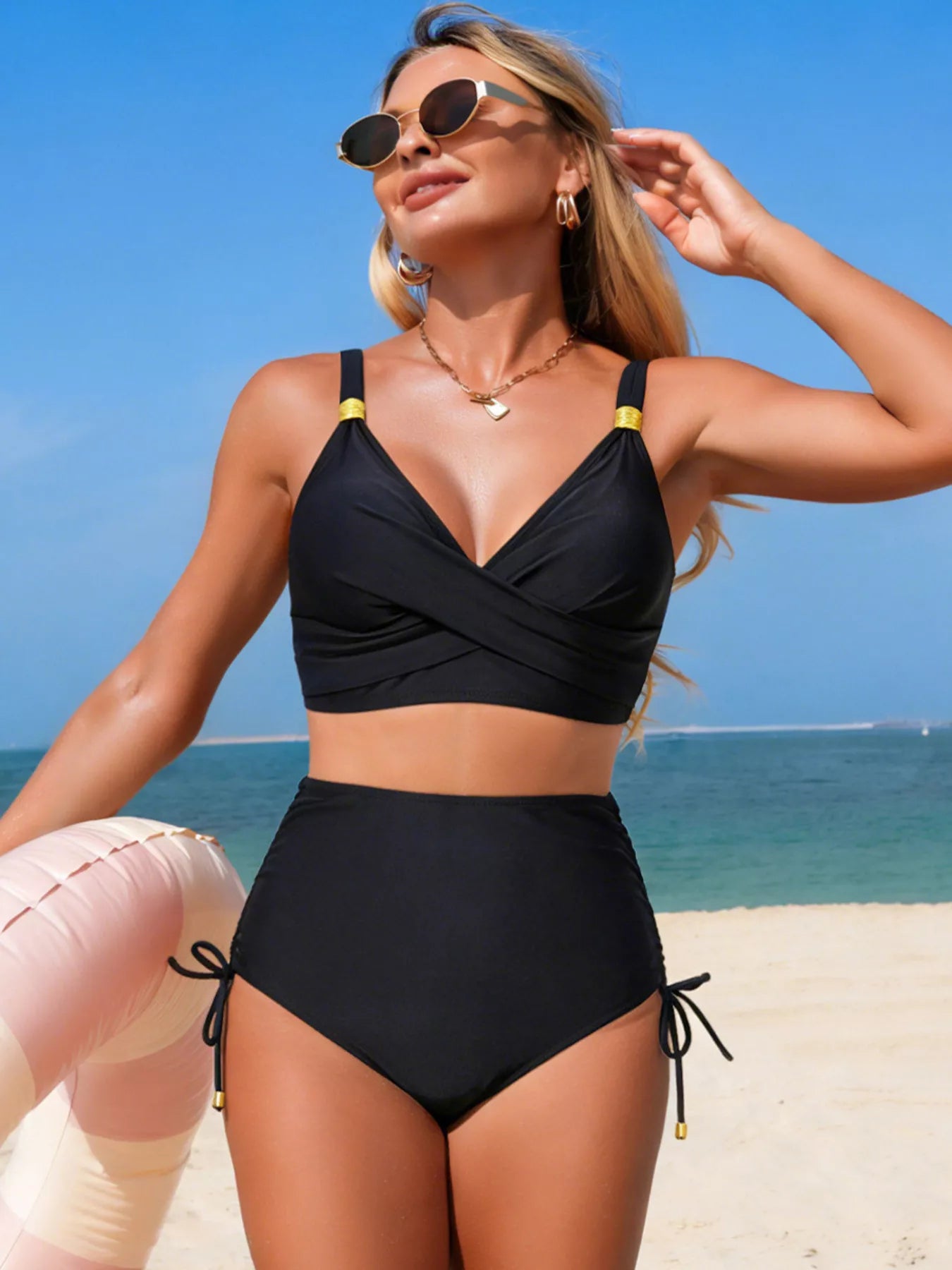 Crisscross High-Waisted Swim Set by Trendsi