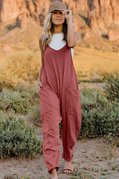 Double Take Full Size V-Neck Sleeveless Jumpsuit with Pockets – Uneeque Designzz