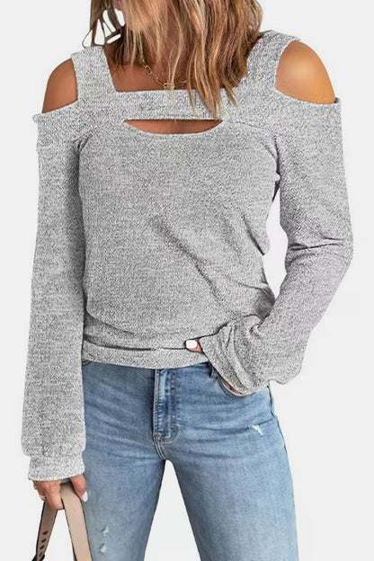 Full Size Cutout Cold Shoulder Blouse – Uneeque Designzz