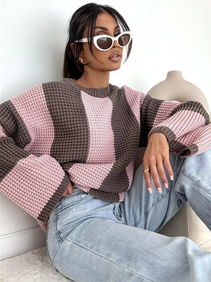 Color Block Long Sleeve Sweater – Uneeque Designzz