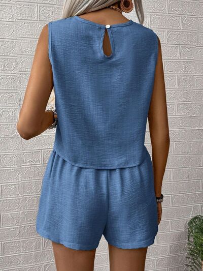 Round Neck Sleeveless Top and Shorts Set – Uneeque Designzz
