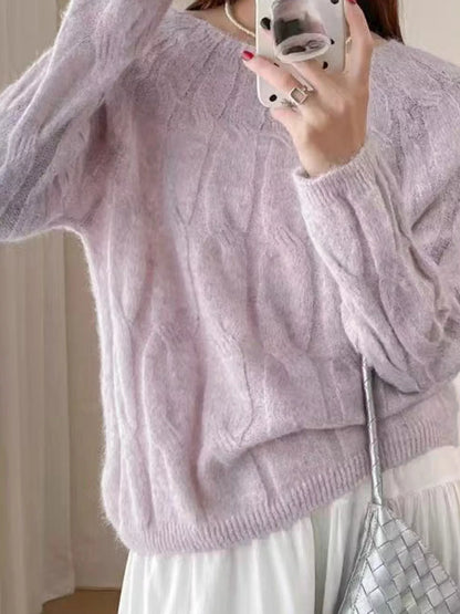 Cable-Knit Round Neck Sweater – Uneeque Designzz