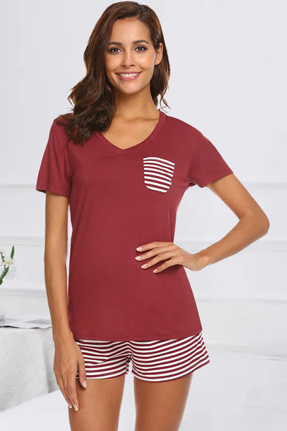 Striped Short Sleeve Top and Shorts Lounge Set – Uneeque Designzz