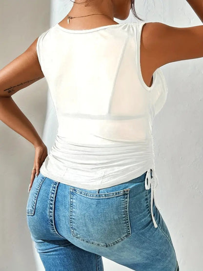 Side Drawstring Ruched Tank – Uneeque Designzz