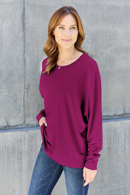 Double Take Full Size Round Neck Long Sleeve T-Shirt – Uneeque Designzz