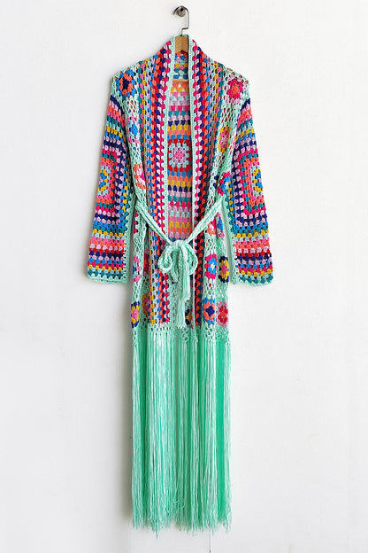 Fringe Tied Long Sleeve Cardigan – Uneeque Designzz