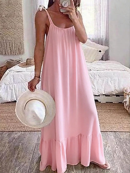 Sleeveless Tie Strap Flowy Maxi Dress Casual Everyday – Uneeque Designzz