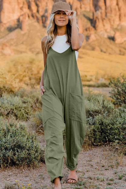 Double Take Full Size V-Neck Sleeveless Jumpsuit with Pockets – Uneeque Designzz